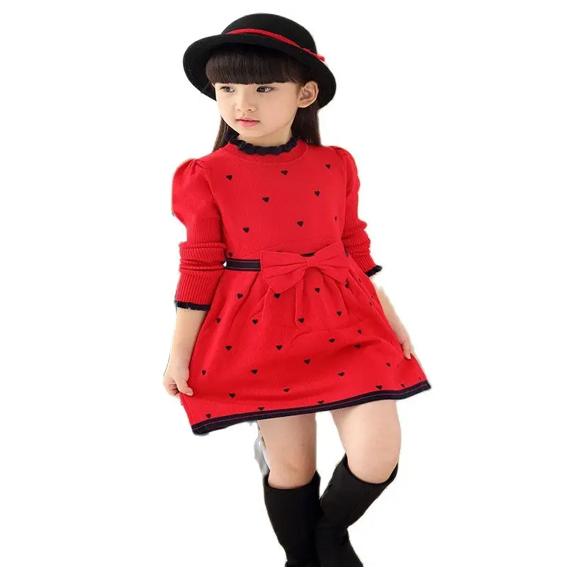 Детская повседневная трикотажная одежда новинка 2018 на весну и осень платья для