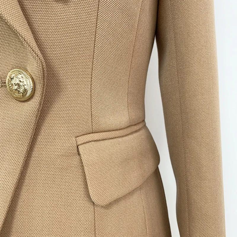 

New high end tip female jackets classic double breasted lion button thick suit of cultivate morality
