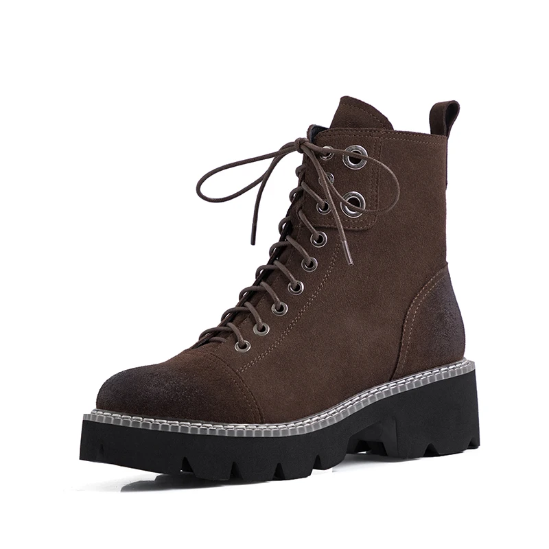 Оригинальные женские ботинки Сезон осень зима Новинка Ботинки Martin из 100%