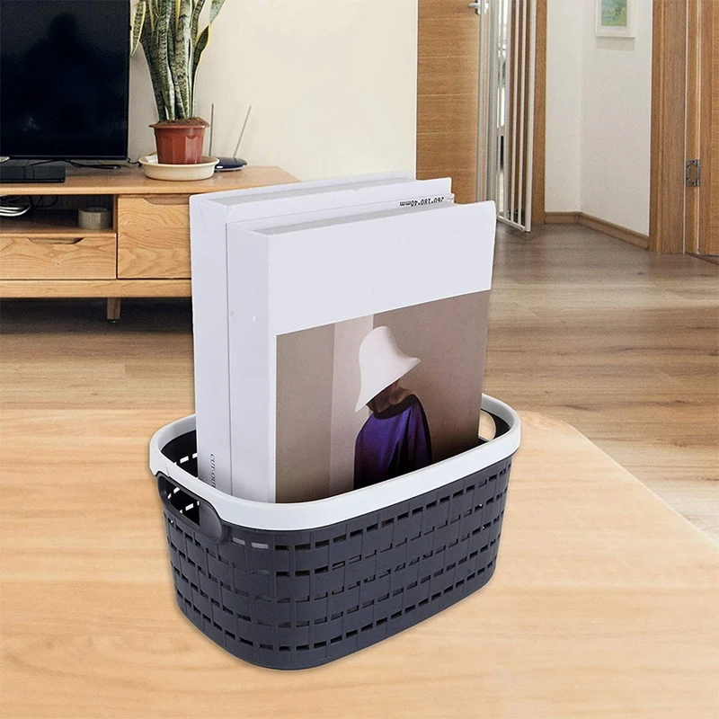 

5 Pcs Storage Basket,Portable Oval Kitchen Refrigerator Basket,Desktop Storage Boxes for Kitchen,Bathroom&Cabinet