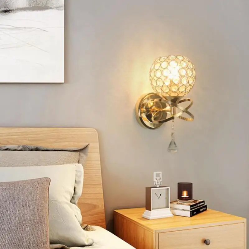 K9 хрустальный настенный светильник для гостиной коридора Серебряная Золотая