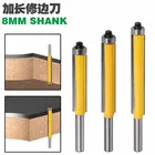 Концевая фреза, твердосплавная фреза 8 мм, хвостовик 2 дюйма, с подшипником, для обработки дерева, шаблон, 3 шт.