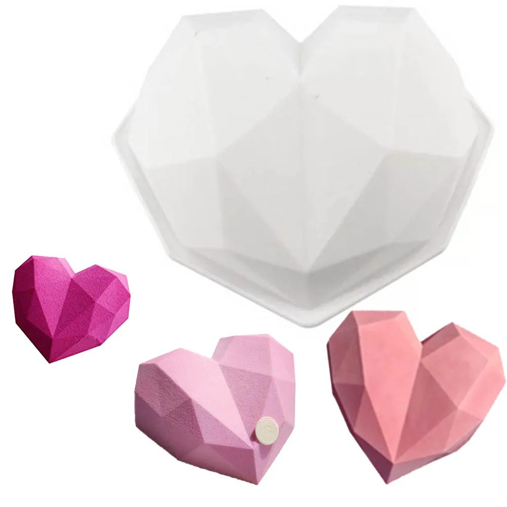 

Силиконовые формы со стразами с принтом «сердце», «Любовь мусс противни для пирожных Форма для выпекания для хрупкой сердце бисквитов DIY Ин...