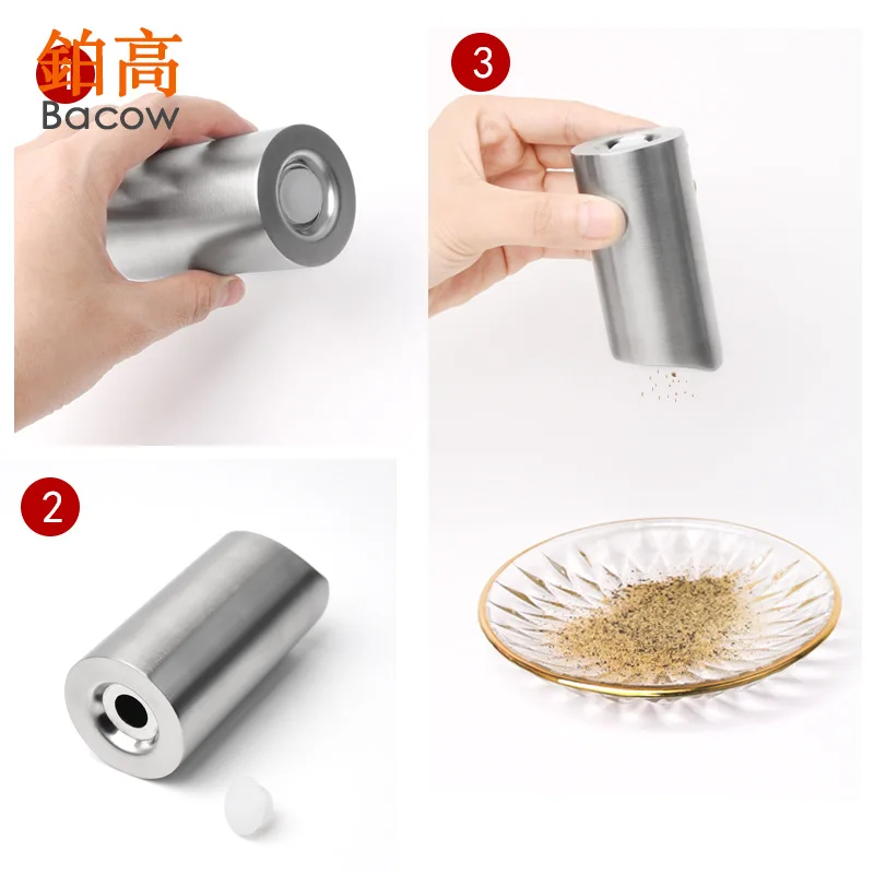 304 нержавеющая сталь приправа горшок Бутылка соль и перец банка для специй