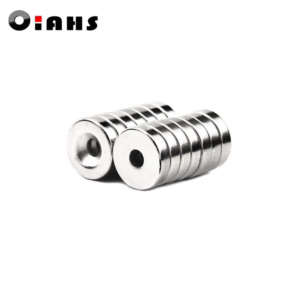 Отверстие: 4 2 мм суперпрочные Круглые неодимовые магниты с потайным кольцом