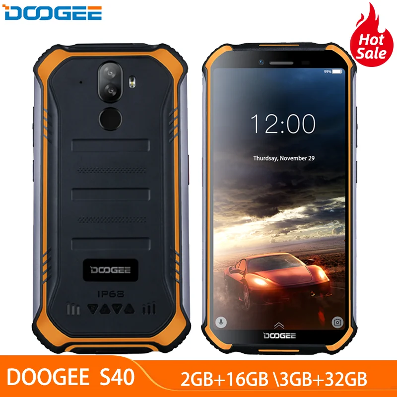 DOOGEE S40 IP68/IP69K Android 9 0 подключается к сети 4G прочный мобильный телефон 5 дюйма