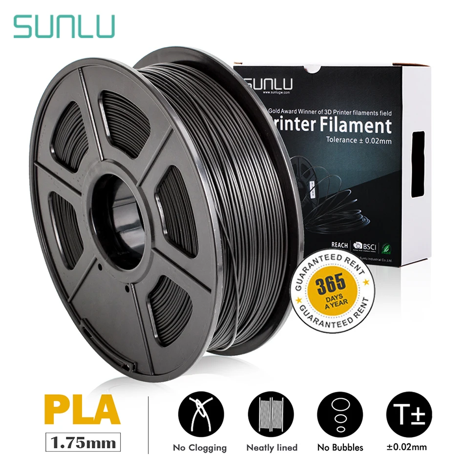 

SUNLU 1.75mm PLA Filament 1KG 3D Printer Filaments Plastic PLA 3d Printing Material Fast Shipping
