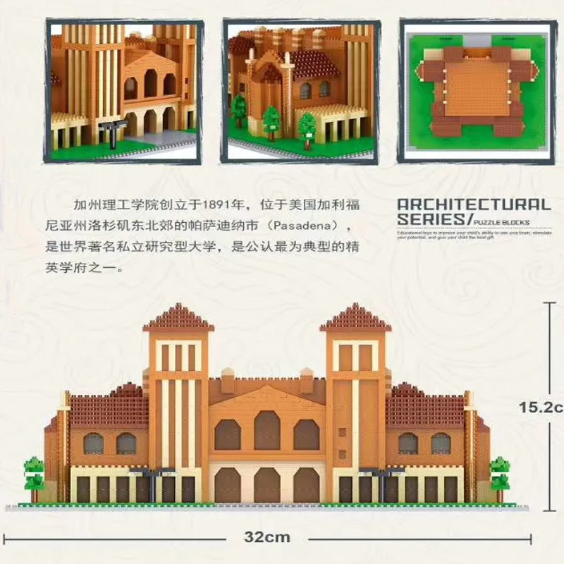 

California Polytechnic University Building Set, World Famous Architectural Building Blocks Toys Gifts for Kid and Adult