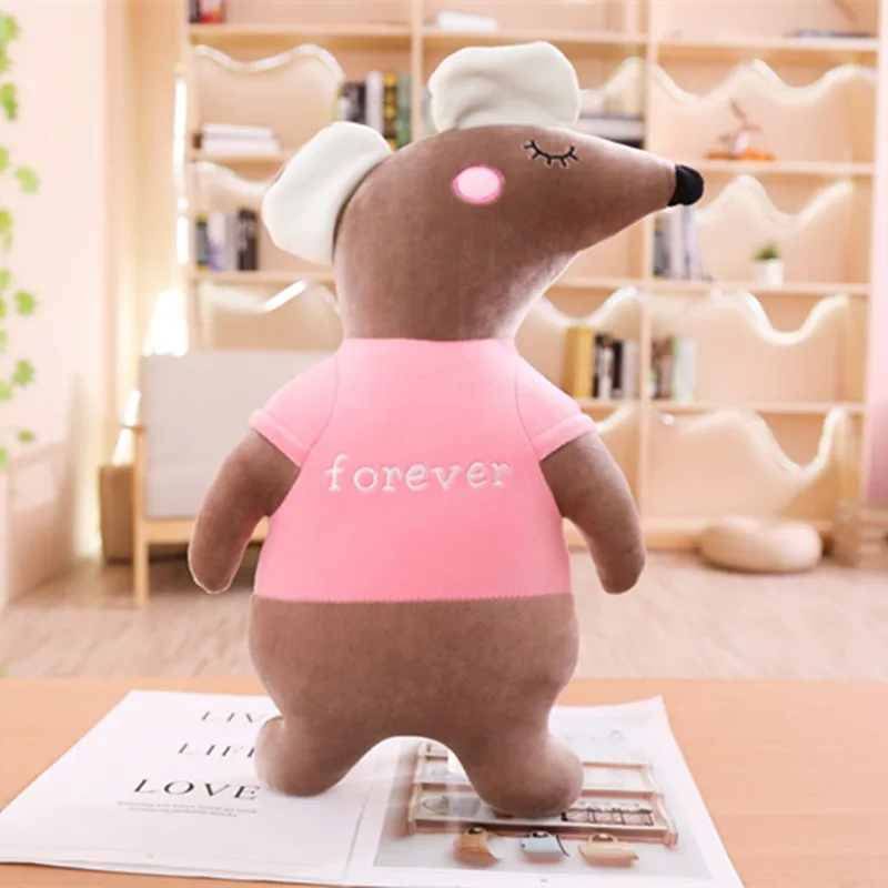 

New 1pc 55/80cm Fur Animal Cartoon Pillow Cushion Cute Pig Mouse Rabbit Elephant Bear Plush Toy Child Birthday Gift
