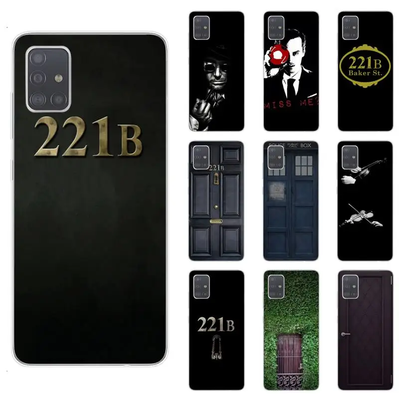 

Hot Sherlock Moriarty 221B Phone Case For Samsung S5 S6 S7 S8 S9 S10 S20 plus lite A51 A71 A21S Transparent Cover