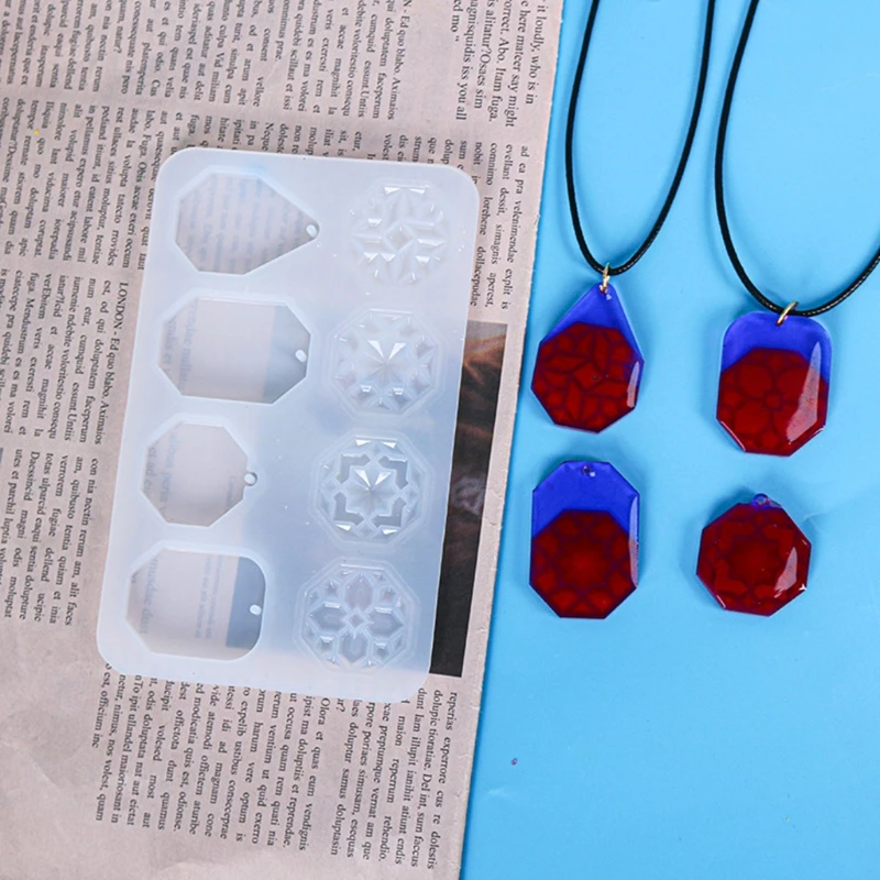 

X7XB Window Grilles Necklace Epoxy Resin Mold Jewelry Pendant Silicone Mould DIY Crafts Casting Tool