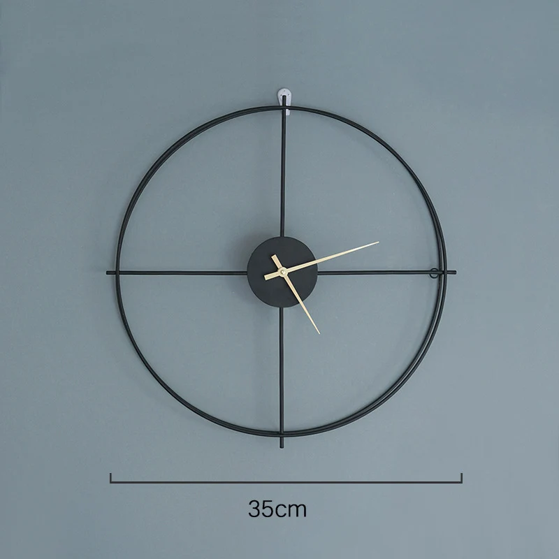 Настенные часы в скандинавском стиле круглые металлические двухслойные