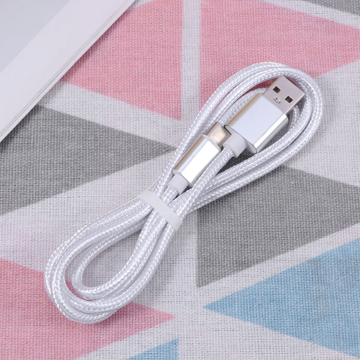 

1M USB Type-C Cable Nylon Braided Fast Charging Cord Safe and Fast Data Line (Grey)
