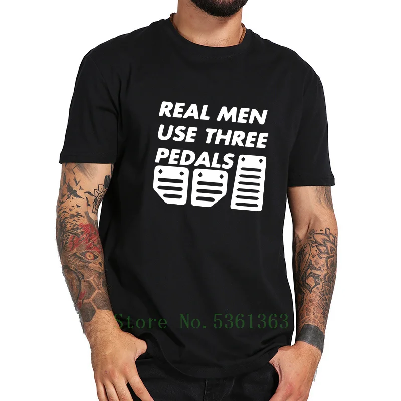 Футболка с изображением автомобиля для настоящих мужчин тремя педалями модная