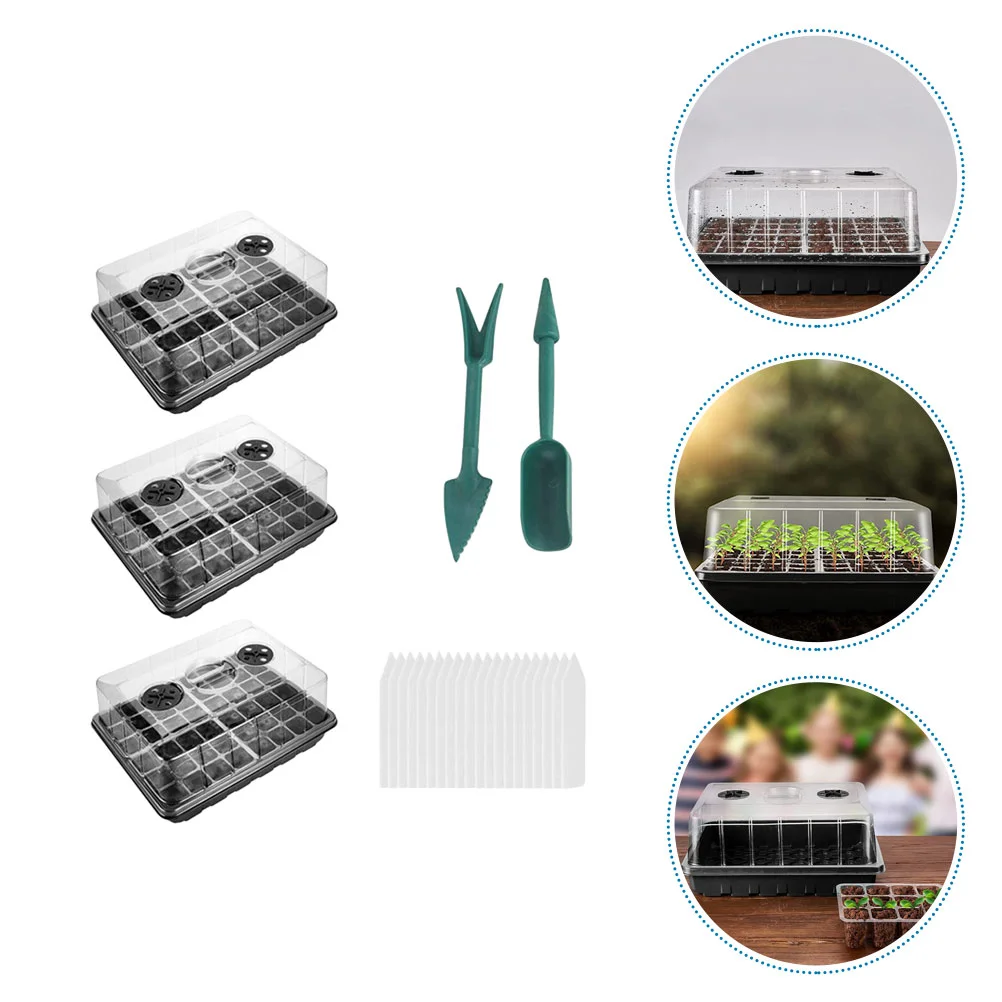 

1 Set of 24 Holes Plant Germination Boxes Plastic Planting Tray Sowing Tray
