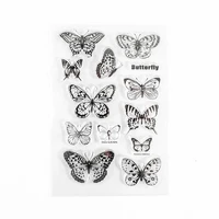 11x16cm butterfly transparent seal clear stamps silicone seal roller stamps diy scrapbook album card christmas wedding