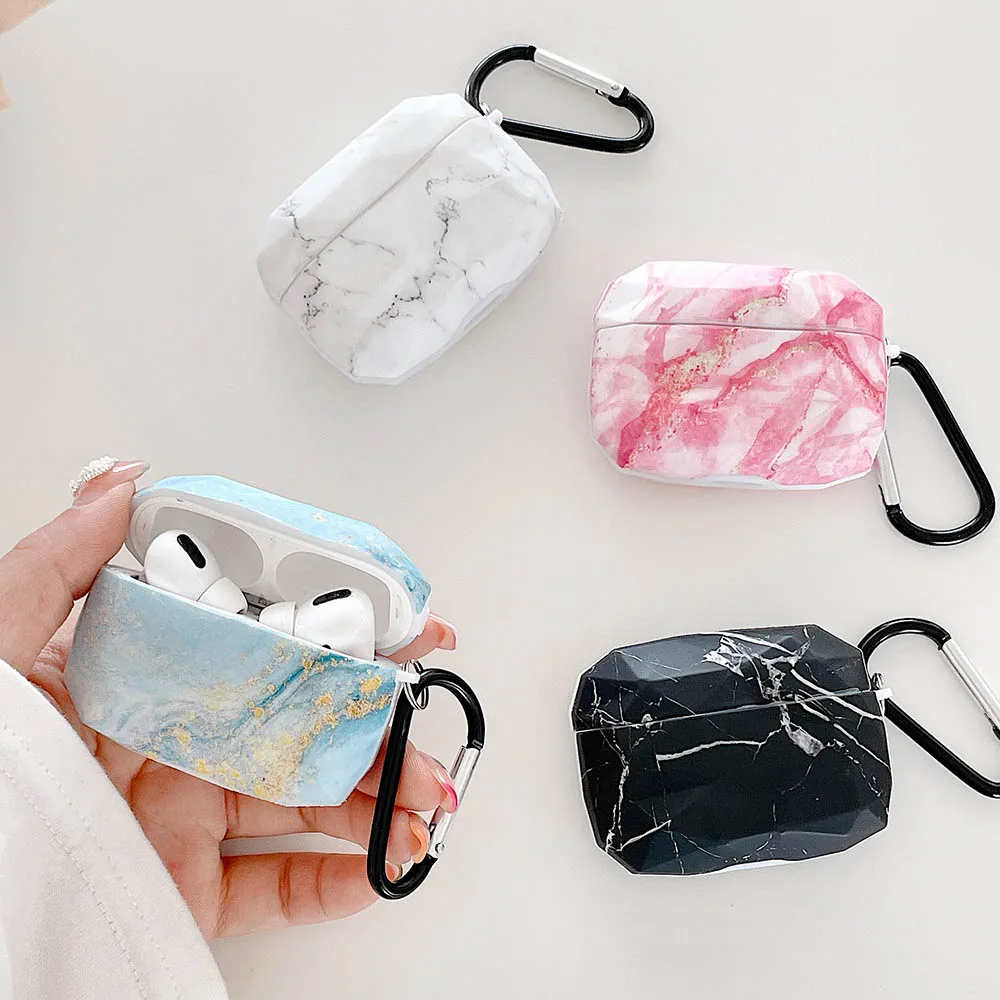 

Чехол для Airpods pro мраморный силиконовый чехол для Apple AirPods 2 3 Симпатичные аксессуары Беспроводные наушники с брелоком