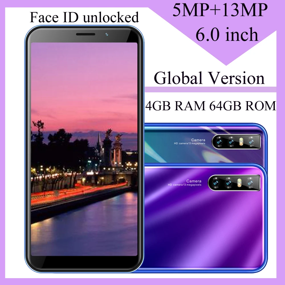 Note 8t 4G RAM 64G ROM оригинальный четырехъядерный Android смартфоны 13MP Face ID