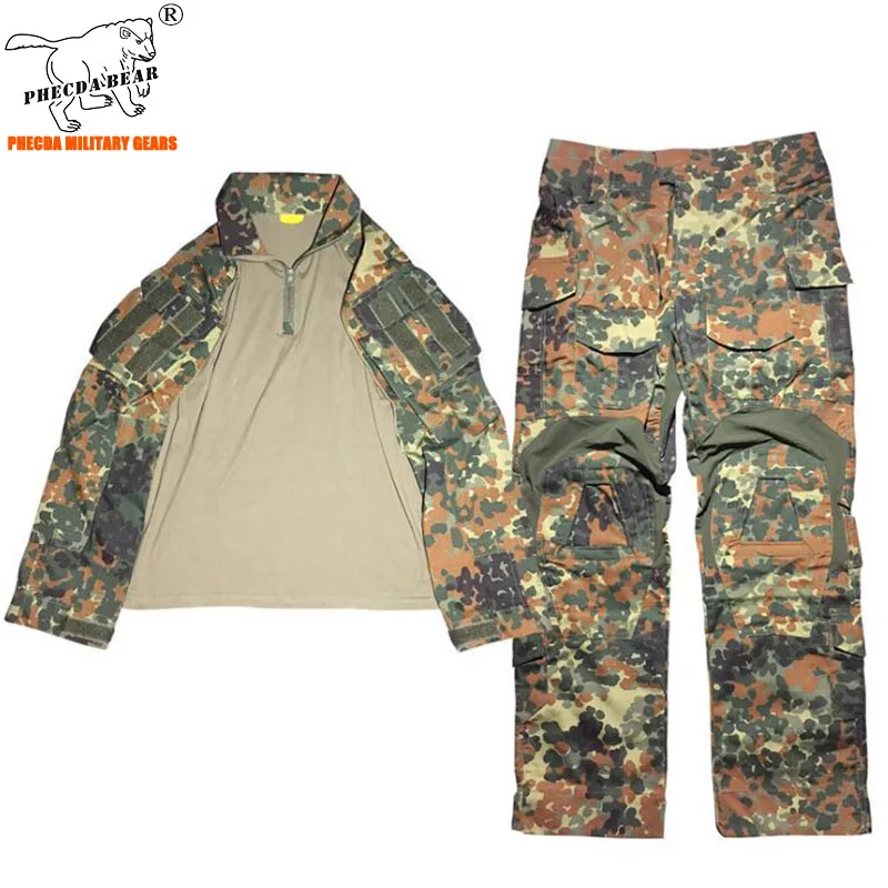Германия flecktarn камуфляж Gen3 Тактический Униформа для страйкбола БДУ летние