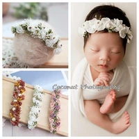 coconut newborn photography props baby headband full moon baby photo headdress handmade hairband flower headband
