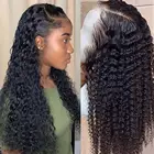 Парик с сетчатой основой 4X4, бразильские парики с глубокой волной, парики из натуральных волос Реми, плотность 150180, предварительно выщипанные парики из натуральных волос для чернокожих женщин