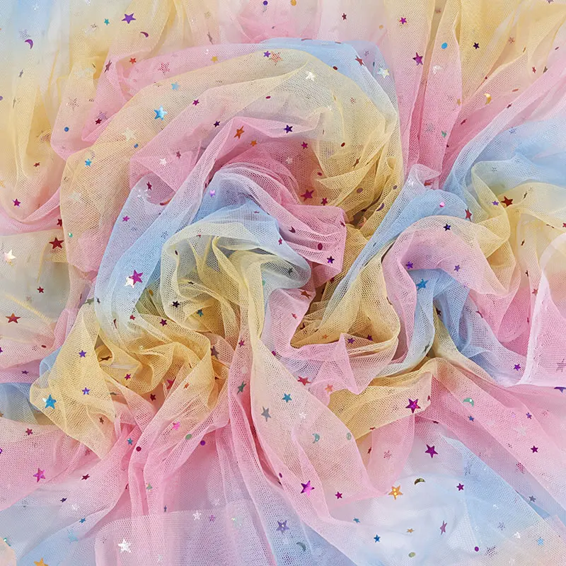 Лазерная блестящая ткань сетка разноцветная декоративная марля для свадебного