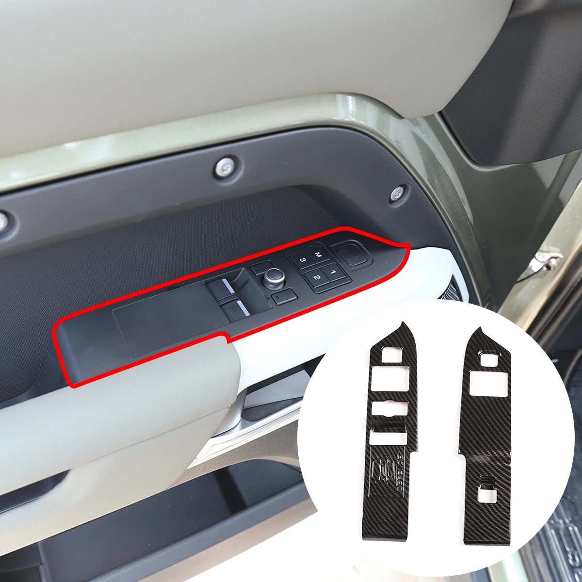 

For 2020-2022 Land Rover Defender 90 ABS car window lift switch decorative frame stickers interior accessories (LHD)