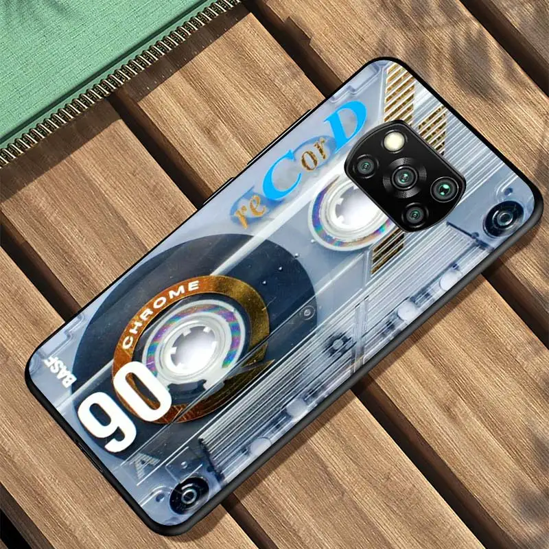 

Vintage tape retro style For Xiaomi Redmi K30 K30S Mi 10T Lite Pro Poco X3 NFC X2 M3 M2 F2 Pro C3 F1 Soft Black Phone Case