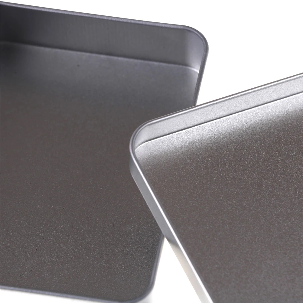 Прямоугольный ящик для хранения серебристый металл 1 шт. пустая коробка