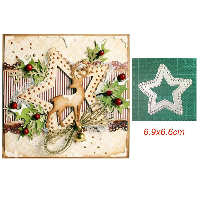 

2021 New Metal Cutting Dies Cut Mold Christmas Star Frame Decoration Scrapbook Paper Craft Knife Mould Blade Punch Stencils dies