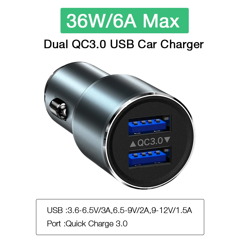 Suntaiho мини двойной зарядное устройство USB для iPhone 11 Pro Max samsung Xiaomi huawei QC 3,0 5A быстрая зарядка автомобильное зарядное устройство для мобильного телефона