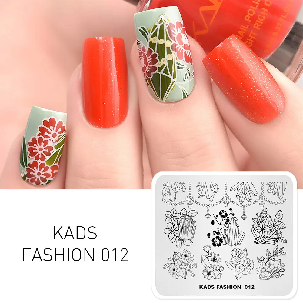Fashion 012 KADS шаблон для дизайна ногтей 63 дизайна модная серия Различные стили больше вариантов шаблон для штамповки ногтей пластины для дизайна ногтей трафареты - Цвет: Fashion 012