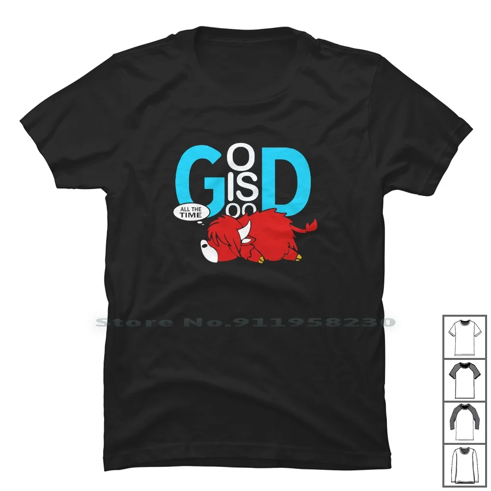 

Футболка из 100% хлопка с надписью «Cow God Is Good All The Time»