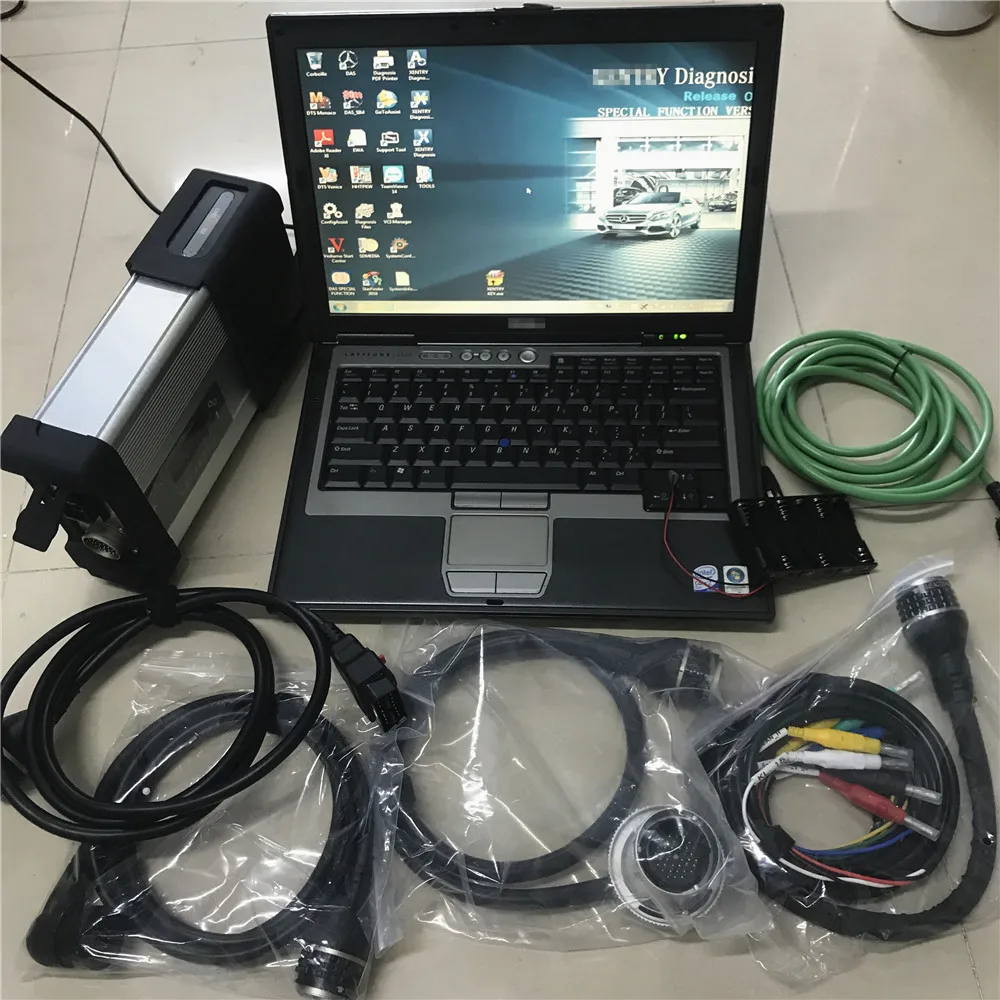 

new MB Star C5 SD connector with mb car and trucks diagnosis tool + software SSD 2021.03V vediamo/X/DSA/DTS in D630 used Laptop