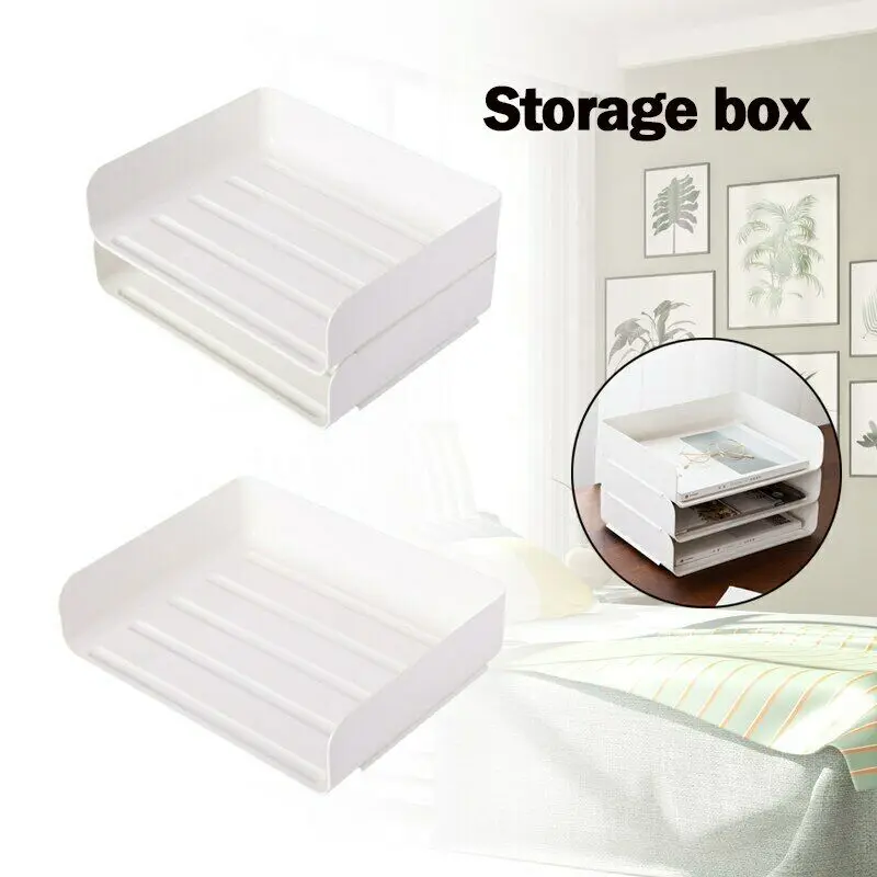 

Stackable Desktop Storage Box Cosmetics Office Books Documents Storage Case Caja de almacenamiento de documentos BDF99