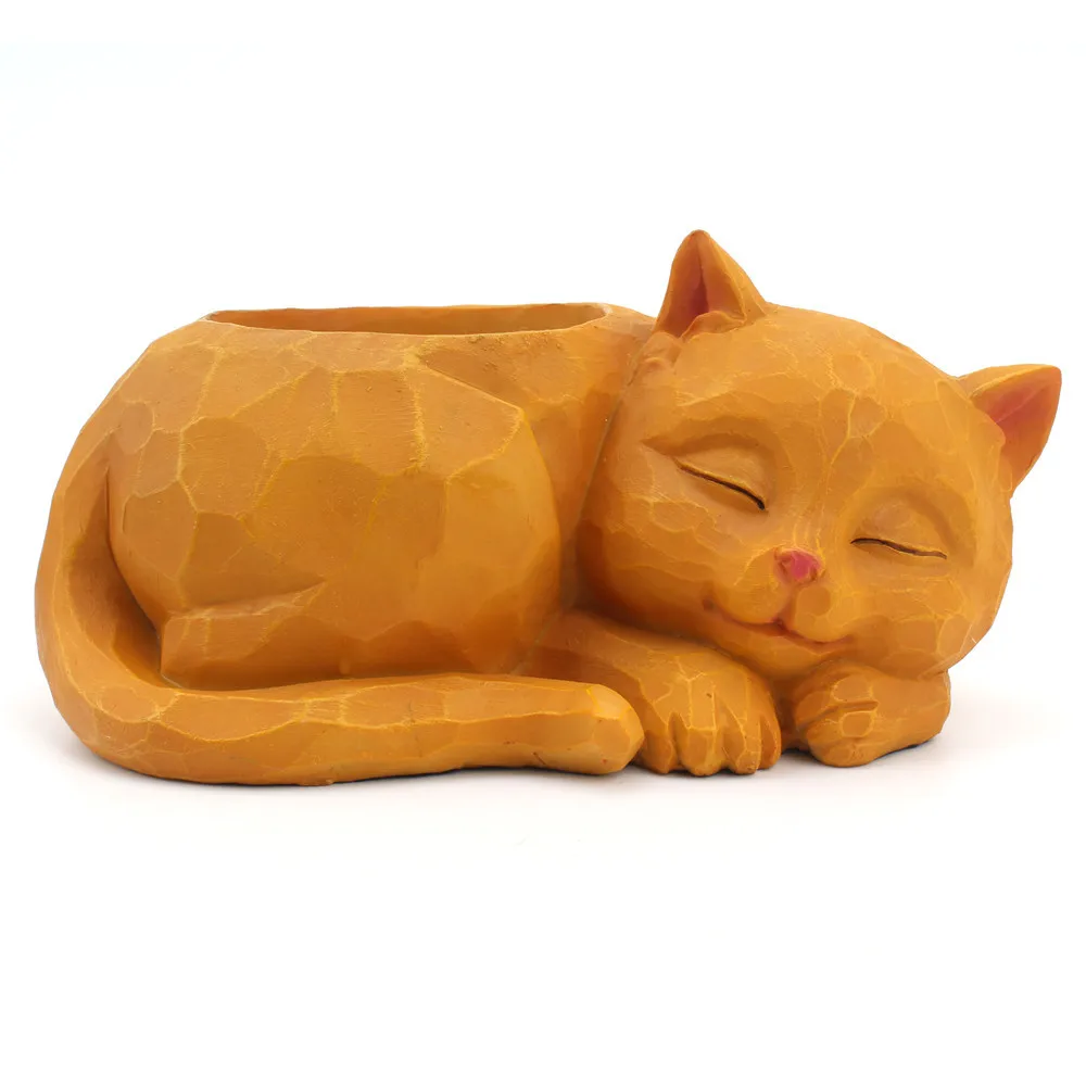 

Three Dimensional Lazy Cat Flowerpot Tabletop Potted Plant Succulent Flowerpot Animal Ornament Garden Home Decoration Plant Pot