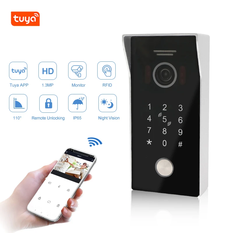 smart life rfid card doorbell wifi video portero intercom poe tuya waterproof video dorbell