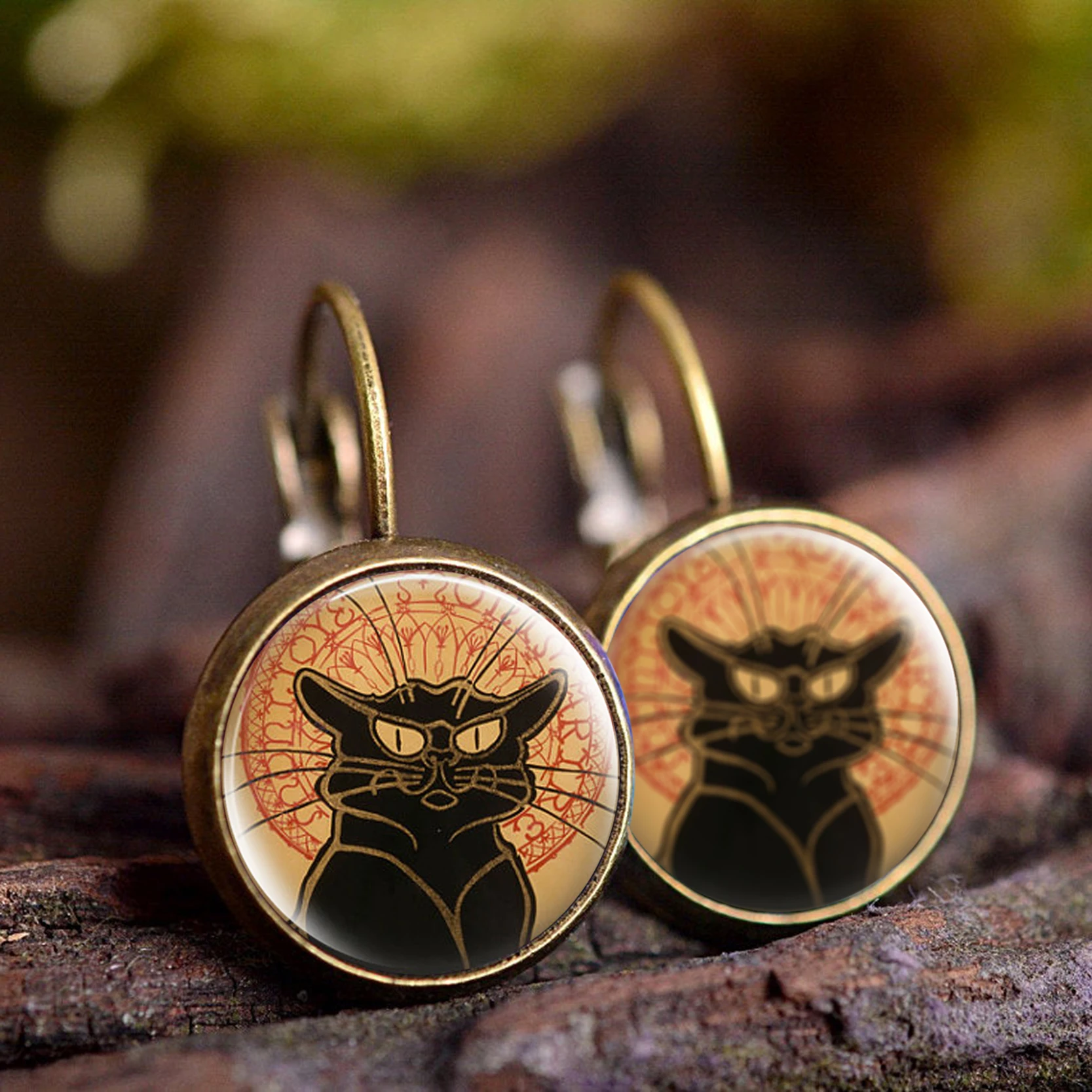 Стеклянные серьги с кабошоном комикс рыба сова пчела модные художественные