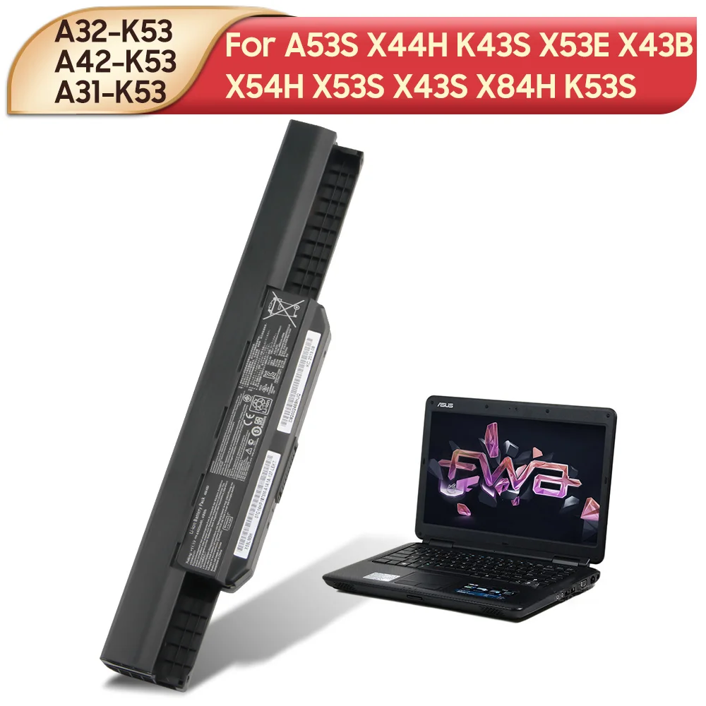 

Original Replacement Laptop Battery A32-K53 A42-K53 A31-K53 For ASUS A53S X44H K43S X53E X43B X54H X53S X43S X84H K53S 4400mAh