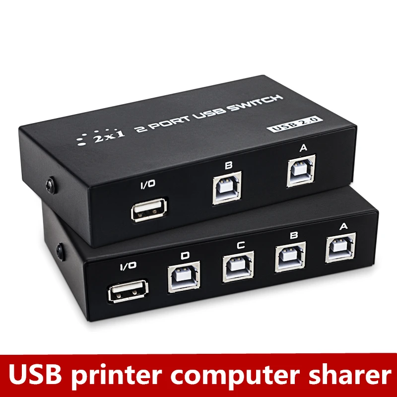 

Free shipping USB printer computer sharing device one point 4 line conversion switcher 4 in 1 out 4 port 2 port optional 1pcs