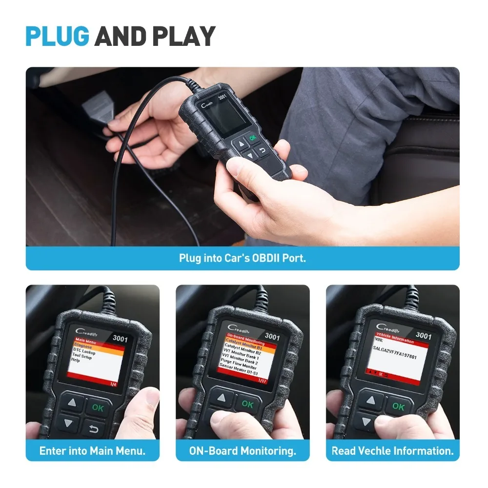 Старт X431 Cr3001 полный Obd2 сканер Obd 2 код ридер Creader 3001 автомобильный диагностический