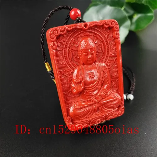 Китайская натуральная красная Органическая Киноварь кулон Будды ожерелье