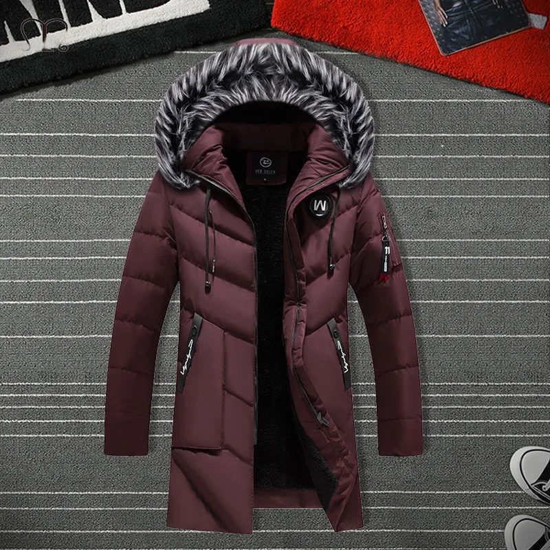 

Зимняя длинная парка Для мужчин ветрозащитные капри для девочек толстый теплый ветрозащитный меха куртки для мужчин, есть плюс размеры в ст...