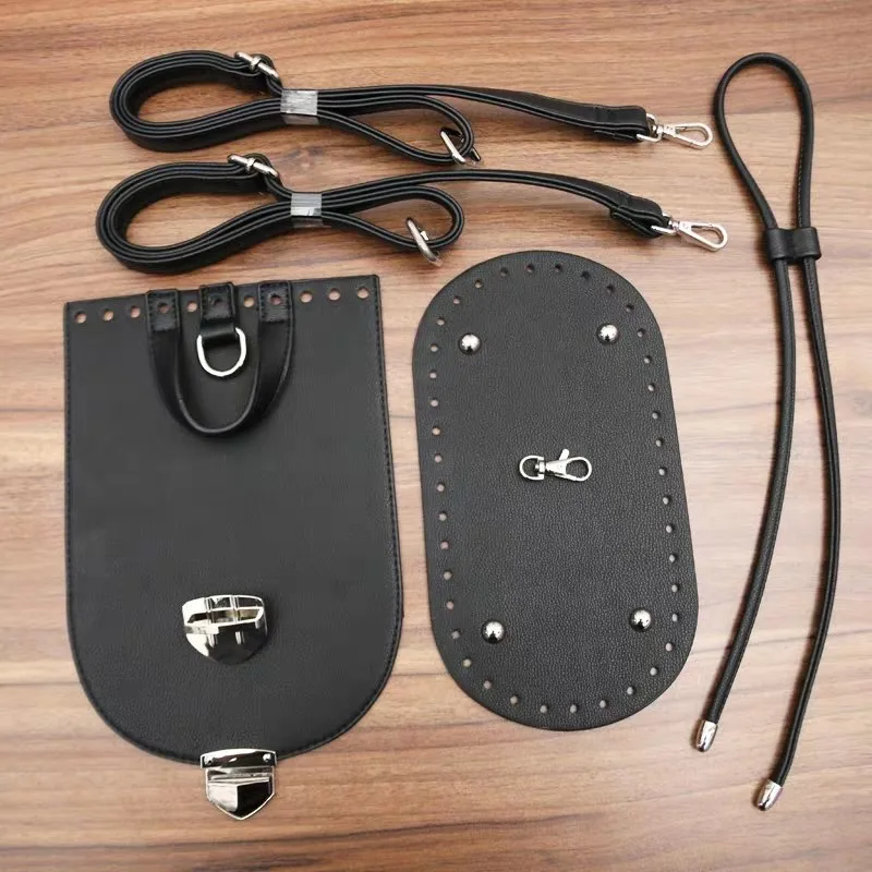 Handmade Handbag Shoulder Strap Woven Bag Set Leather Bag Bottoms With Hardware Accessories for DIY Bag Backpack 7Pcs Set
