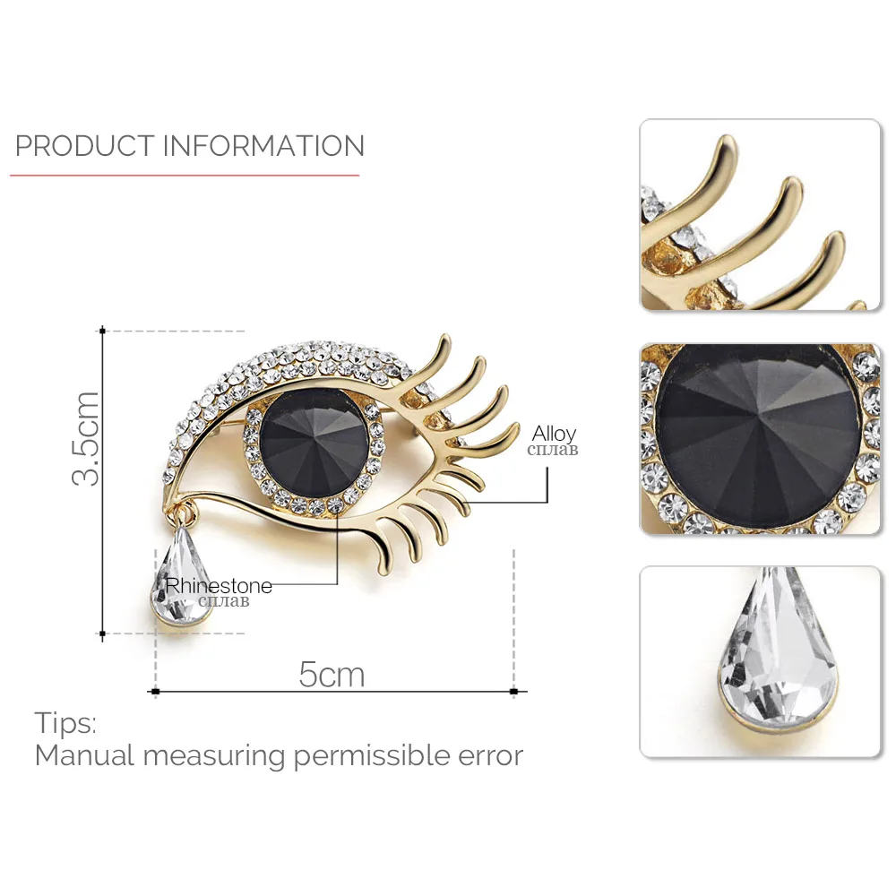 Женская Брошь с подвесками в виде глаз брошка кристаллами Z021|Броши| |