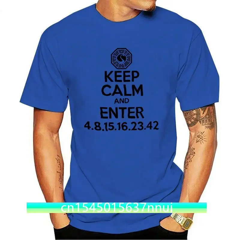 

2020 New Printed Funny Keep Calm and Enter Dharma Initiative Lost Dark Men's T-Shirt camiseta masculina women's tshirt