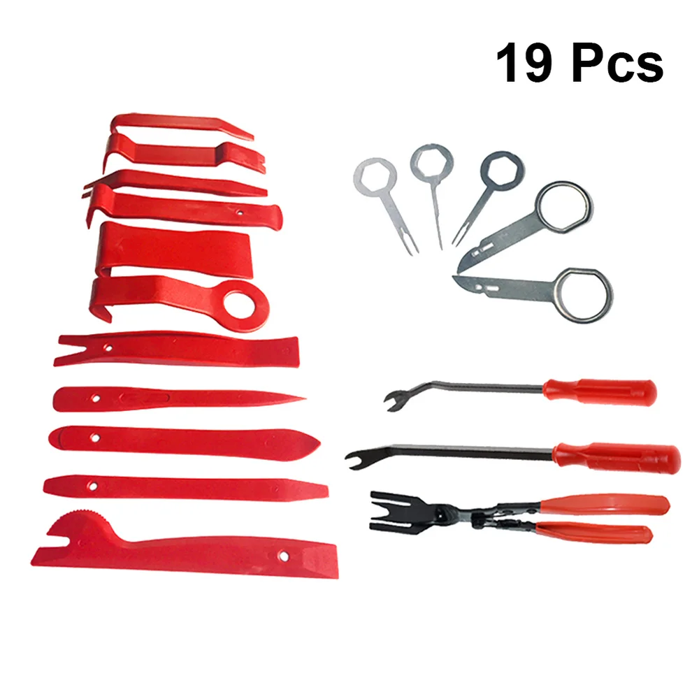

19Pcs Car Radio Audio Kit Stereo Door Trim Dash Panel Install Removal Pry Tools Removal Opening Tool Set DIY Car Repair Kit with
