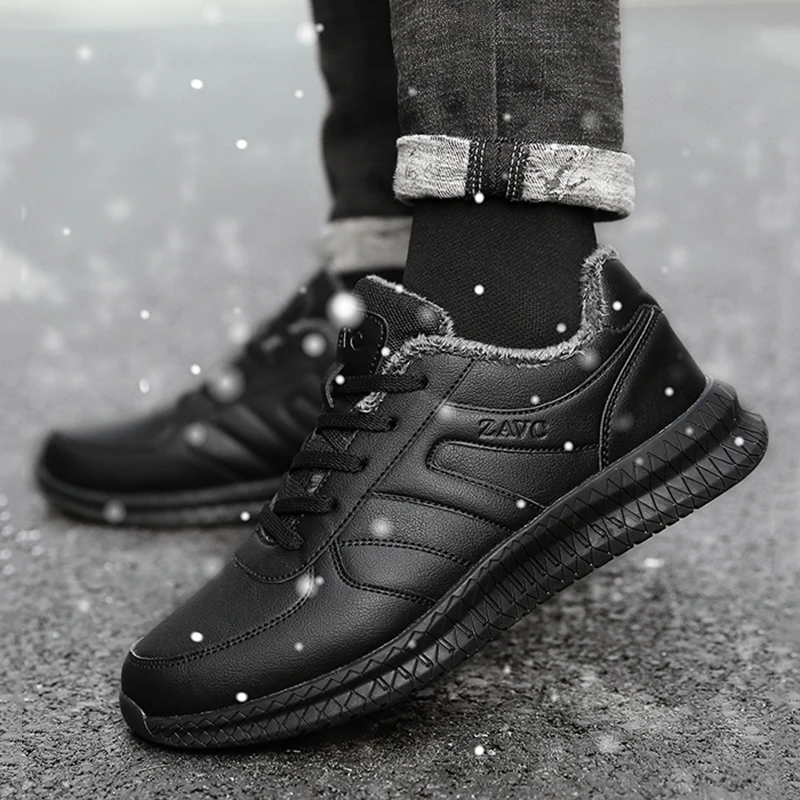 

Короткие Плюшевые Теплые уличные мужские прогулочные туфли, легкие мягкие удобные зимние мужские кроссовки, нескользящая Водонепроницаем...