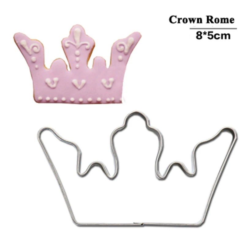 

Court Crown Style Mousse Cookie Press Cutter Mould Biscuit Stamp Cake Mold Stainless Steel Pasta Tools Kitchen Accessories