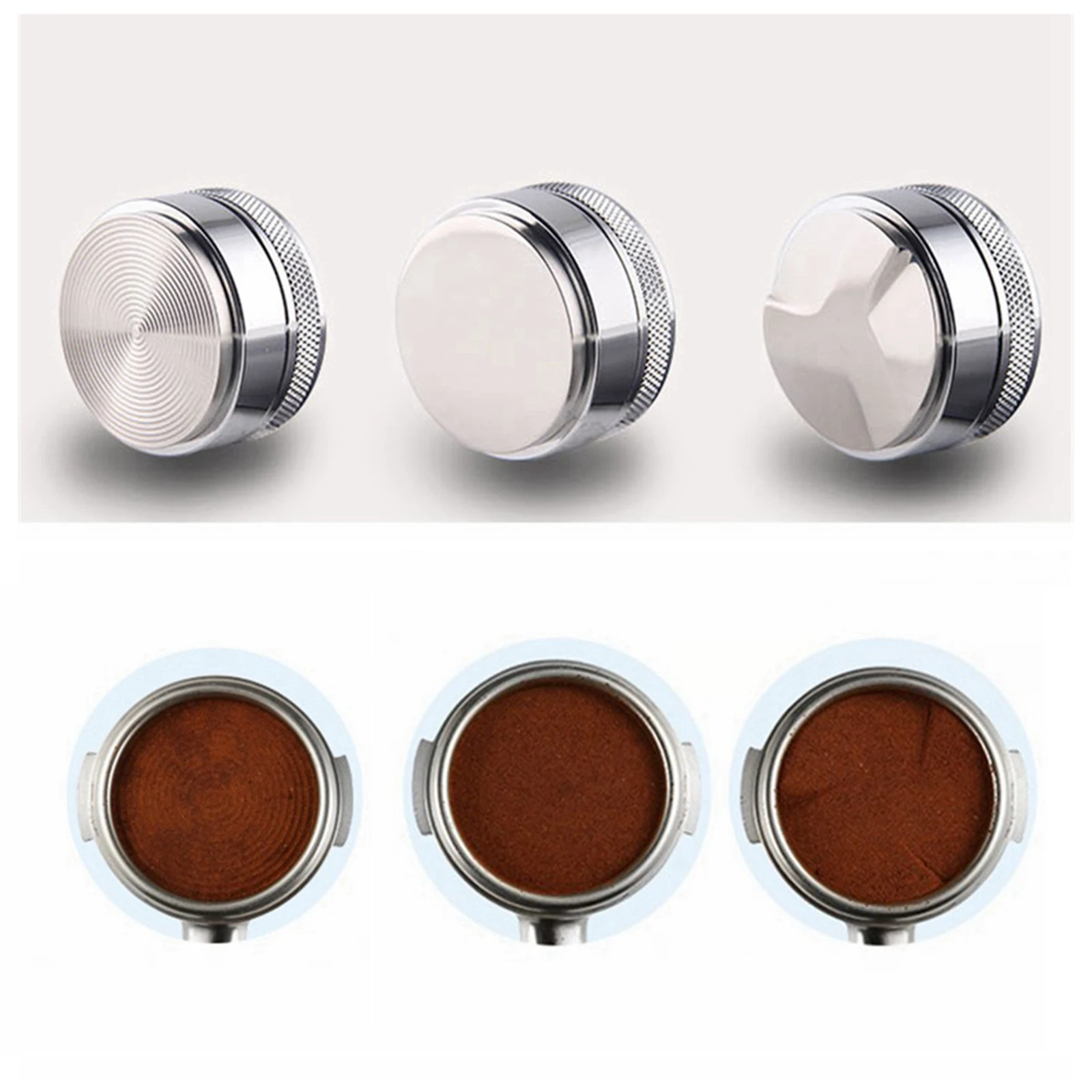 

58mm Stainless Steel Coffee Distributor Espresso Press Tamper Adjustable Fit for Kitchen Office Barista